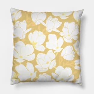Magnolia Blossoms in Daffodil Pillow