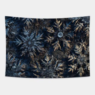 Ice crystals snowflakes pattern Tapestry