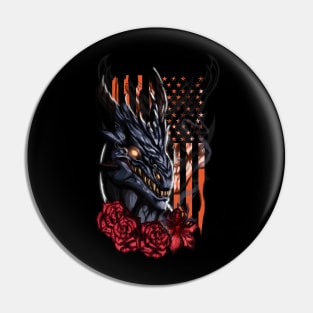 Burning Roses - Hallowed Black Dragon Pin