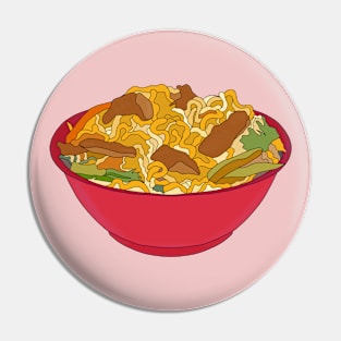 Red bowl of noodles Pin