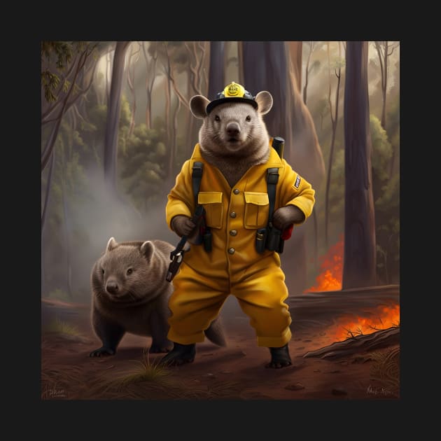 Fire fighting Wombats by J7Simpson