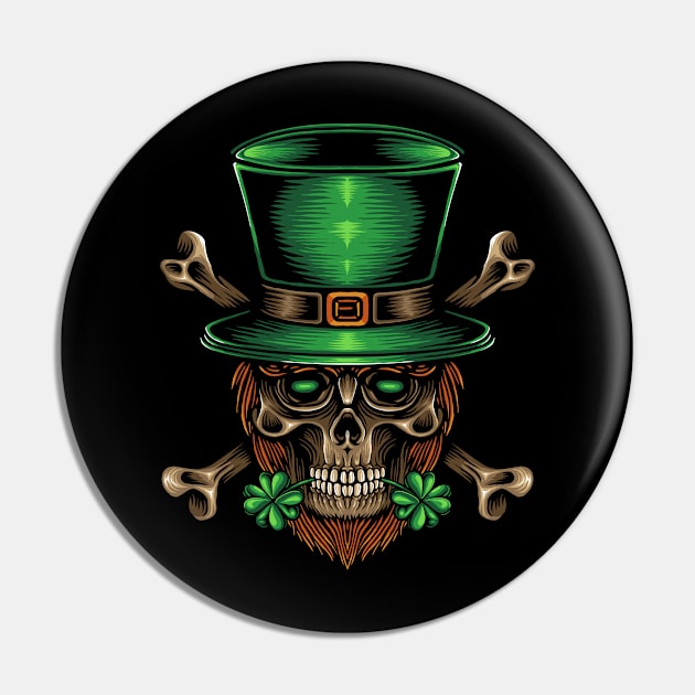 Leprechaun Skull Pin by Stayhoom