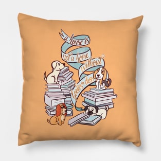 BOOKS AND DOGS Pillow