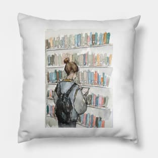 Student in university library Pillow