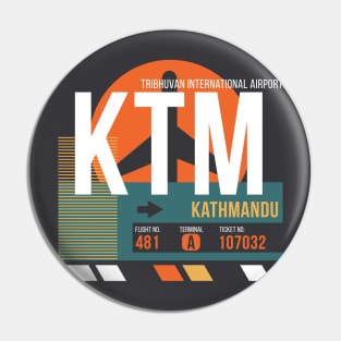 Kathmandu (KTM) Airport Code Baggage Tag A Pin