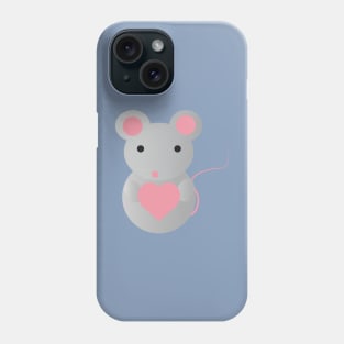 Cute Mouse Hugging a Heart Phone Case