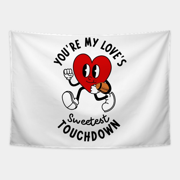 Valentine's Day Football Couple Rugby Sports Love Tapestry by Tom´s TeeStore