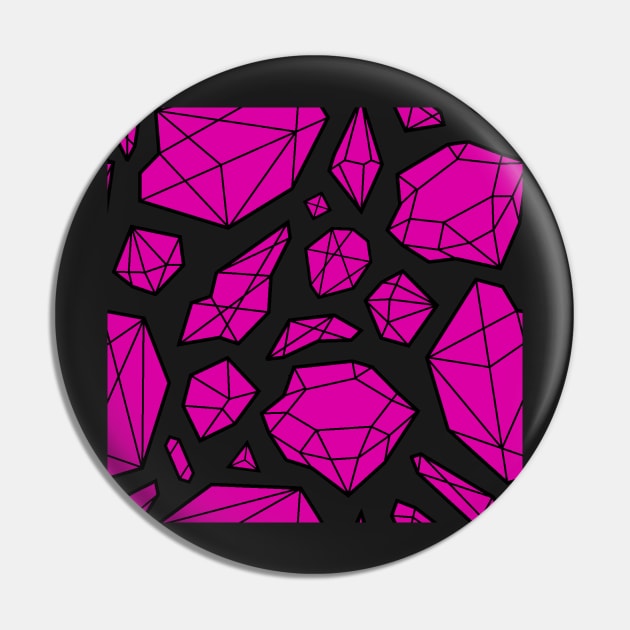 Rough Diamond Fashion Print Pink Black Pin by Auto-Prints