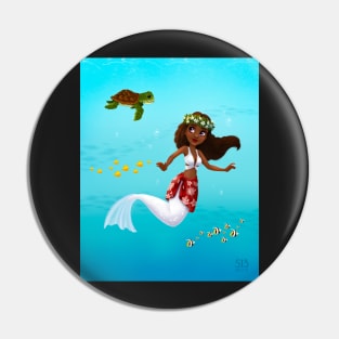 Tropical Polynesian Mermaid Pin