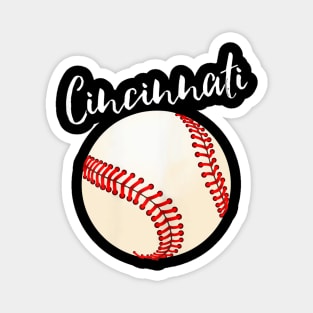 Cincinnati Baseball Women Black Magnet