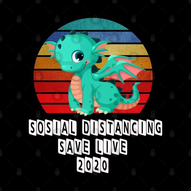 Cute Dinosaurus Save Live Retro by JeffDesign