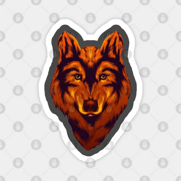 Red wolf Magnet by Rakos_merch