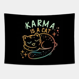 Karma Is A Cat Tapestry