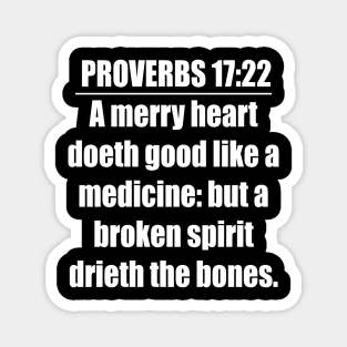 Proverbs 17:22 King James Version Bible Verse Magnet