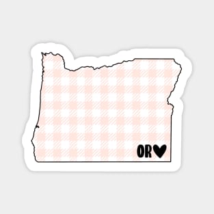 USA States: Oregon (pink plaid) Magnet