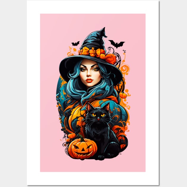 Celebrate Halloween with Black Cat and Pumpkin Sticker Fun