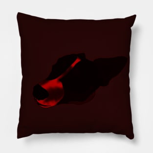 Simple red and black puppy face Pillow