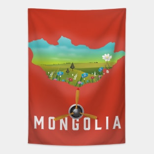 Mongolia Map travel poster Tapestry