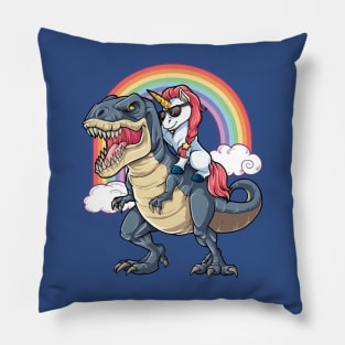 Unicorn Riding T-Rex 2 Pillow