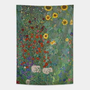 Gustav Klimt's Farm Garden with Sunflowers Tapestry