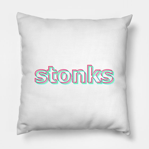 stonks Pillow by kareemelk