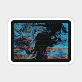 FLUID - Glitch Art Abstract Fluid Paint Magnet