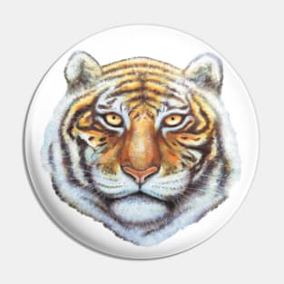 Snow Tiger Head (cut out) Pin