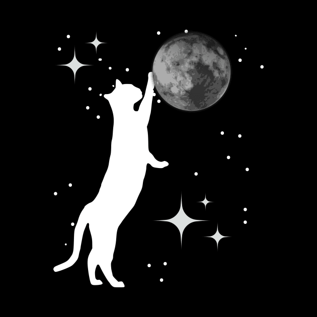 Cat Playing With The Moon by Intellectual Asshole