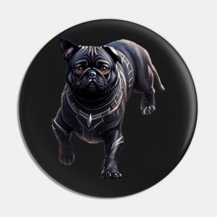 Pug in Sleek Panther Suit Pin