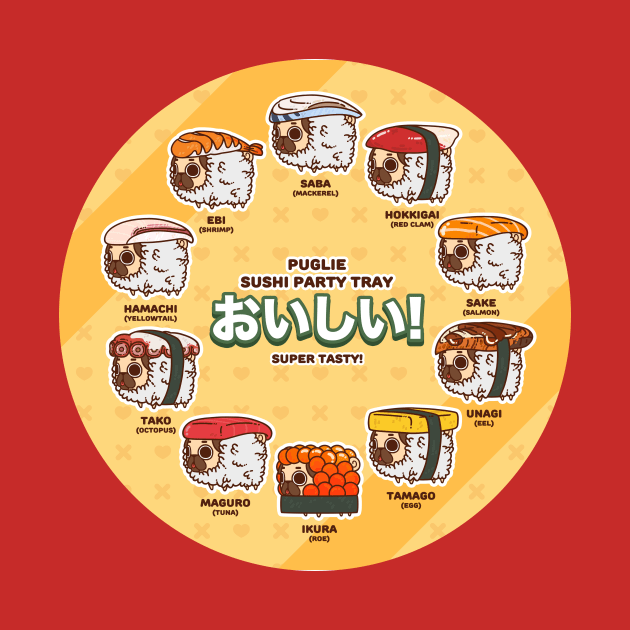 Sushi Party Tray by Puglie Pug 