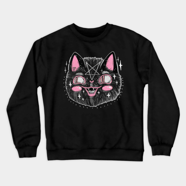 Hell Kitty Cat Crewneck Sweatshirt Teepublic