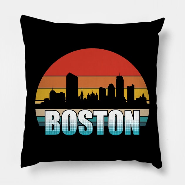 Boston - Boston Skyline Pillow by Kudostees