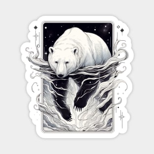 Black And White Monochromatic Polar Bear Magnet