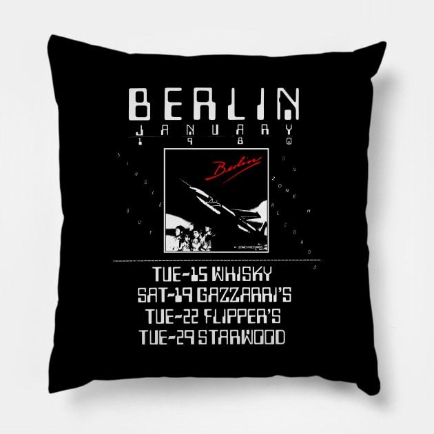 Berlin 1980 New Wave concert Flier Pillow by TheObserver