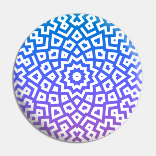 Colorful Geometric Mandala Design Blue Purple Magenta Gradient Pin