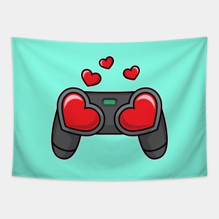 Gamer Lover Heart Valentines Day Tapestry