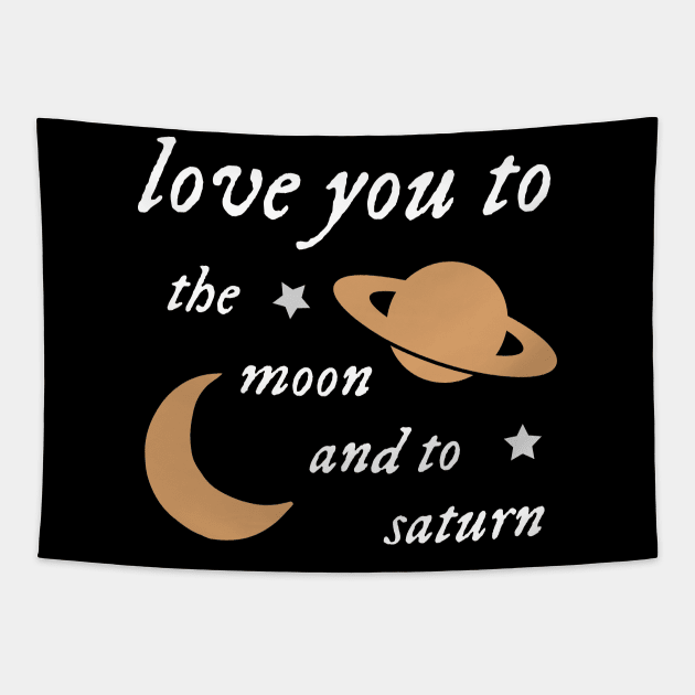 Moon and Saturn Tapestry by Likeable Design