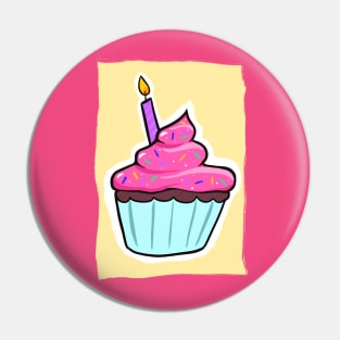 Pink Birthday Cupcake Pin