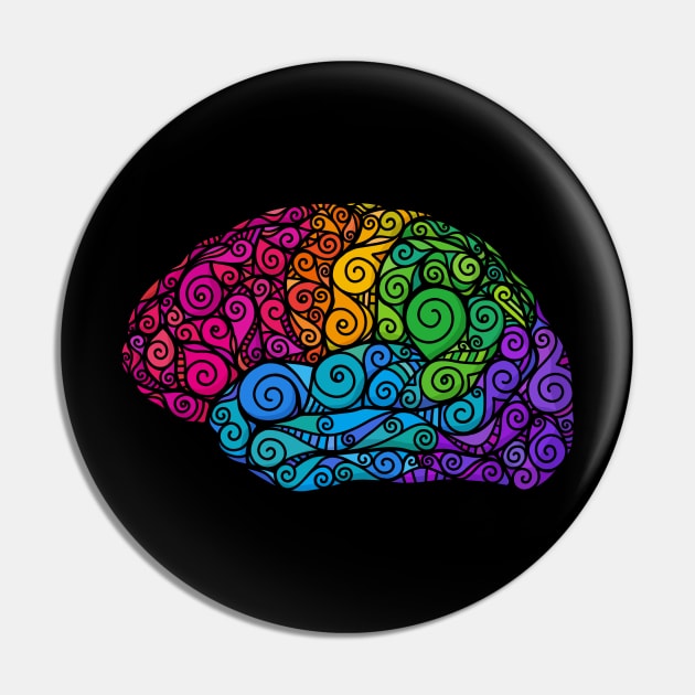 Rainbow brain Pin by Beth Wilson