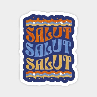 Salut French Hello Cute Retro Style Magnet