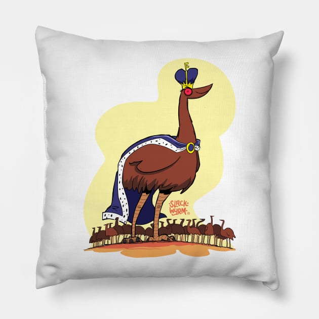 Big Brucey the Emu King Pillow by Slack Wyrm