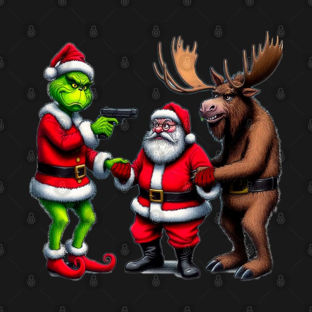 Grinch Vs Santa by Print&fun