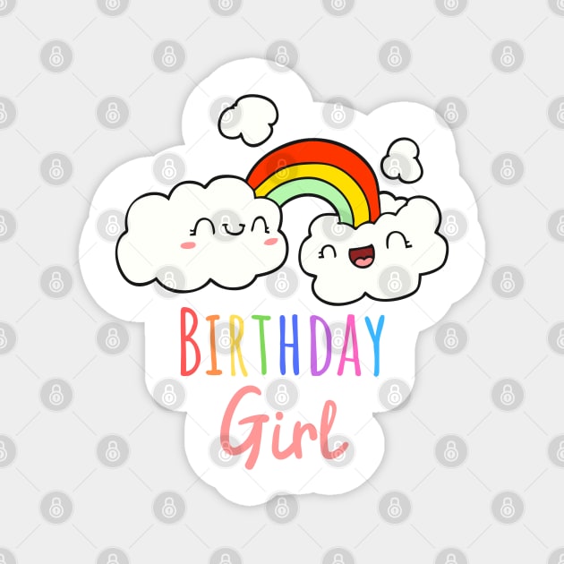 Cute Birthday Girl Rainbow Design Magnet by littleprints