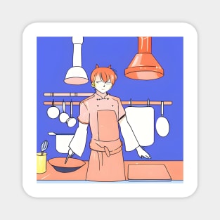 orange cat cooking 04 Magnet