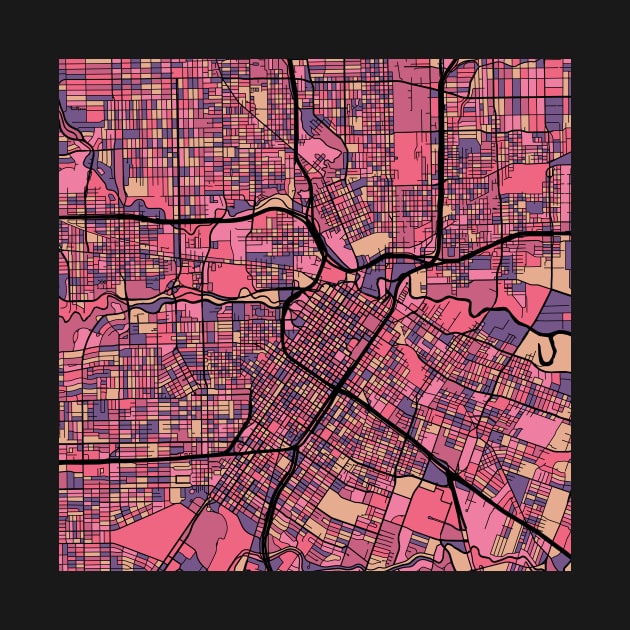 Houston Map Pattern in Purple & Pink by PatternMaps