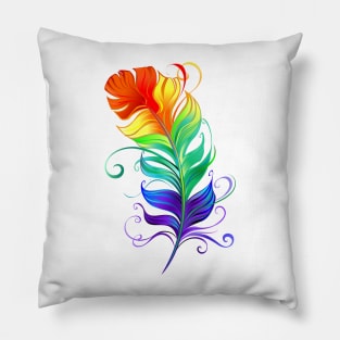 Fluffy Rainbow Feather Pillow