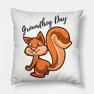 Groundhog Day Rodent Meteorologist Day February 2nd T-Shirt Pillow