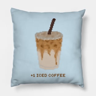 +1 Iced coffee pixel art Pillow