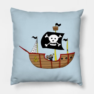 funny pirate ship Pillow