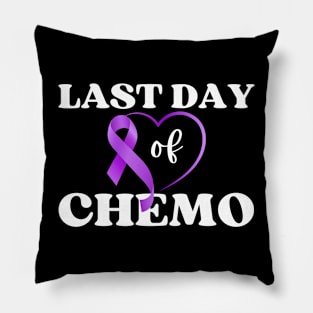 Last Day Of Chemo Radiation Cancer Awareness Survivor Pillow